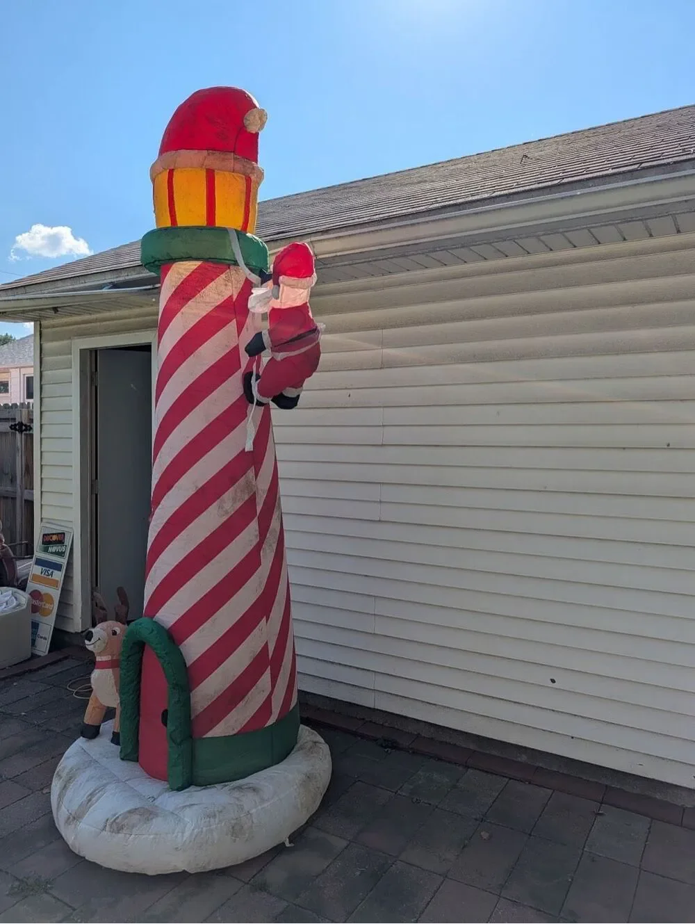10 Ft Inflatable Lighthouse Lighted Outdoor Yard Christmas Decorations Santa